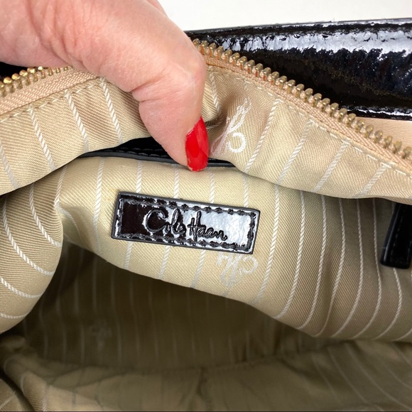 Cole Haan Leather Bag Satchel Tan Black - Picture 9 of 9